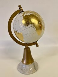 Globe With Marble & Metal Base