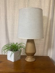 Mid Century Lamp With  Gold Tone