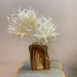 Artisan Stoneware Vase With Fun Paper Flowers