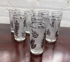 Mid Century Modern Etched Libby Glassware Set Of 8