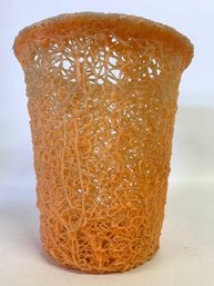 Orange Spaghetti Mold Groovy Trash Bin