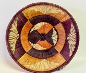 Woven Rattan Seagrass Aztec / African Bowl Basket Wall Decor