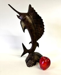Solid Ironwood Swordfish Statue Approx. 18 Inches