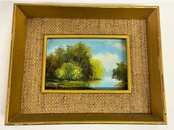 Lovely Framed Oil Painting With Textured Matting