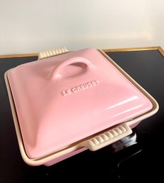 Fabulous Le Creuset Square Baker, Satin Pink Color, New With Original Sticker On Bottom