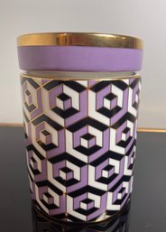 Jonathon Adler Versaille Canister With Lid.  Stunning Geometric Design.  New With Orig Sticker