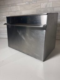 Amazing MCM Breadbox, Stainless Steel W/ Top Compartment