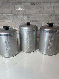 Mid Century Modern HELLER Ware Canister Set.  Made In Italy, Set Of Three
