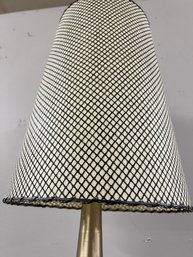 Fabulous Gold Cone Shaped Lamp With MCM Woven Fiberglass Shade