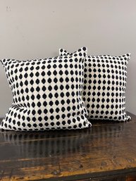 CB2 Estela Down Filled Pillows Amazing Blk And White Texture 20 X 20