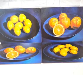Pimpernel Table Mat Set, Made In England, Citrus Blue, In Original Box