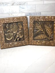 Lovely Regency Style Syroco  Wall Plaques, Burnished Gold