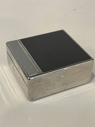 Gunmetal Tritone Valet Box. Black, Steel And Silver W/ Blk Velvet Interior.