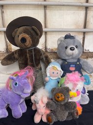 Vintage Plush Animals Incl.  Union Pacific Bear, My Little Pony, Patriot Bear And Miss Piggy
