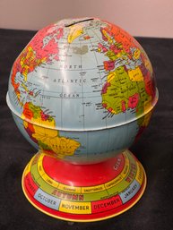 Global Appreciation.  Vintage Metal  Globe Bank.