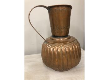 Etched Copper Pitcher