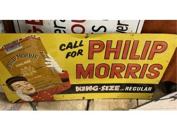 Philip Morris King Vintage Metal Advertising Sign,