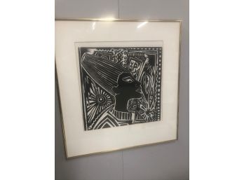 Framed Black And White Bock Print: Egyptian Lady