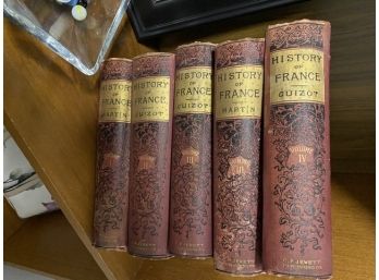 History Of France, Antique Set Of 5 Volumes By Guizot
