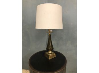 Vintage Smoked Glass And Brass Traditional Lamp