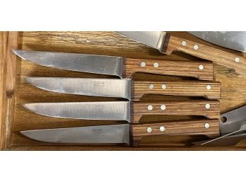 Dansk Steak Knives, Set Of 5 W/teak Handles