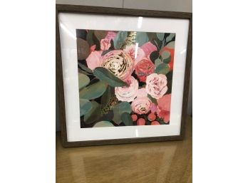 Framed Floral Art Piece