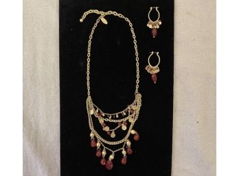 Contemporary Earrings And Necklace