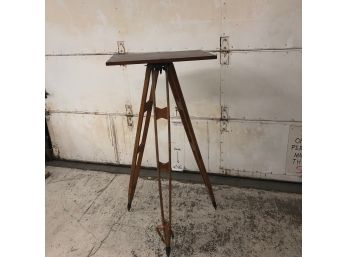Antique Surveyors Tripod With Original Hardware And Leather Strap.   Really Cool!