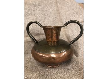 Double Handle Brass And Copper Vase