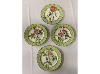 4 Wild Roses Tiffany & Co. 7 3/4” Plates