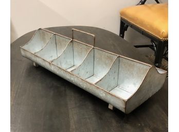 Galvanized Metal Caddie, 10 Compartments