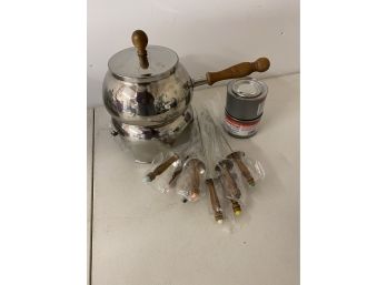 Stainless Japanese Fondue Set With 8 Forks