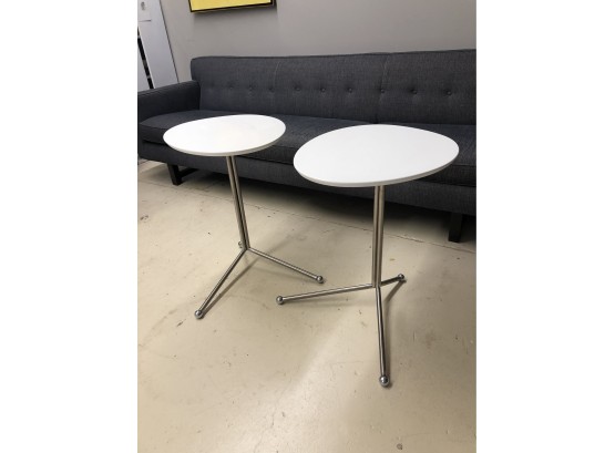 Modern White Freeform Side Tables Set Of 2