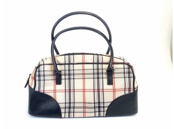 Lord And Taylor Plaid And Leather Purse