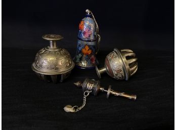 Elephant Bells, Mini Prayer Wheel And Small Lacquer Bell