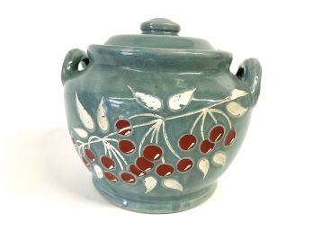 Beautiful  Antique Ceramic Crock Cookie  Jar