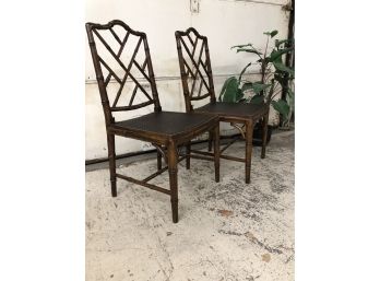 Mid Century Modern Bamboo-style Caned. Chairs