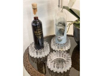 Trio Of Fantastic Mid Century Crystal Wine Coasters