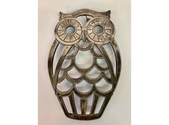 Vintage Leonard Silver Plated Owl Trivet