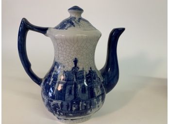 Vintage Victoria Ware Ironstone Flow Blue & White Teapot