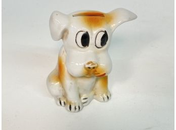 Ceramic Mid Century Puppy Dog  Bank Made In Japan