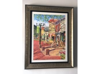 Signed/framed Print:   Pearl Street Mall Boulder Colorado