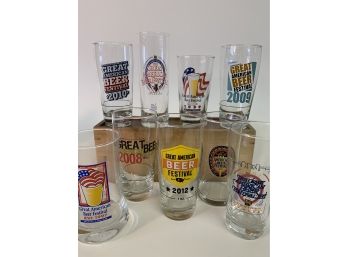 Great American Beer Festival Glasses Set 0f 9