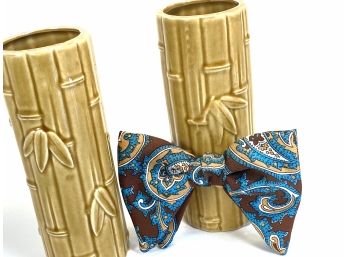 Tiki Glasses Made In Japan With A Fancy Paisley Bow Tie