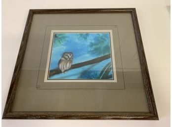 Beautiful Owl Art Approx. 16 X17 Inches