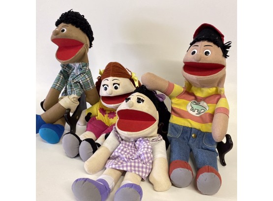 Four Vintage Large Mouth Hand Puppets