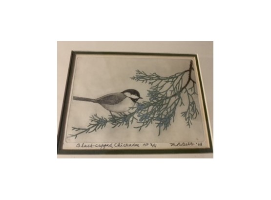 Original Art Work Signed & Numbered  Black-Capped Chickadee