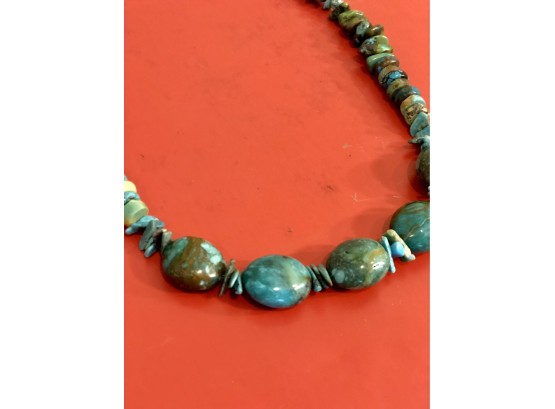Turquoise Necklace, Sterling Clasp #1