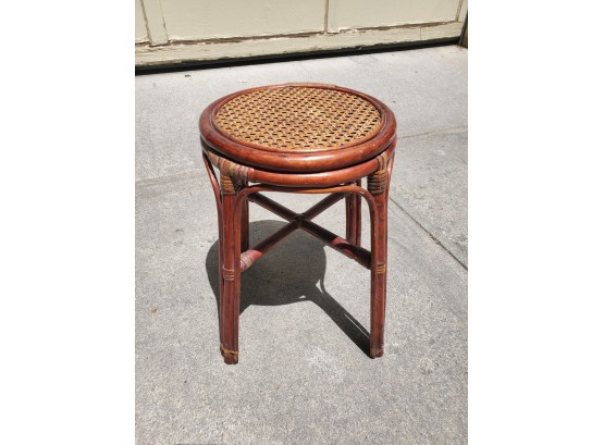 Small Caned Footstool/ Plant Stand