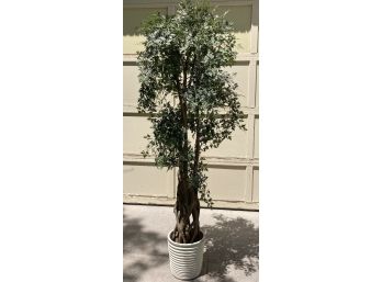 7 Ft Ficah Faux Tree With Ceramic Pot